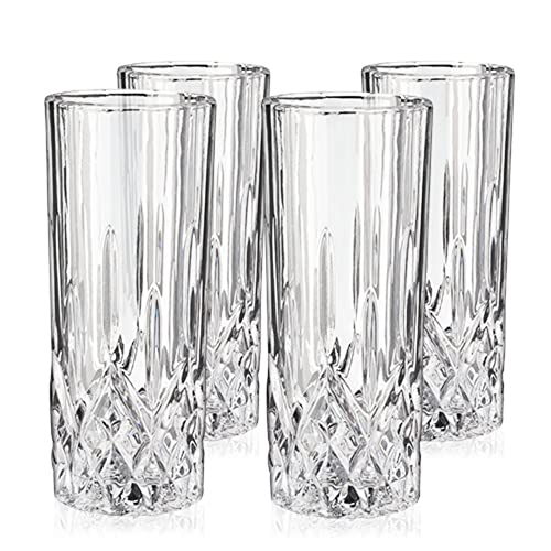 Viski Admiral Highball Glasses, Crystal Drinking Glasses, Elegant Glassware for Whiskey, Vodka, Cocktails, Perfect for Home Bars, Indoor & Outdoor Parties, Stylish Drinkware, 9 oz, Set of 4