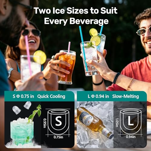 OLIXIS Countertop Ice Maker with Self-Cleaning, Portable Ice Maker Machine with Scoop, 26Lbs/24H, 9 Cubes in 6 Mins, 2 Sizes of Bullet for Home, Kitchen, Office, White