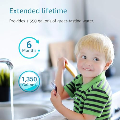 AQUA CREST FQK2J Under Sink Water Filter, Replacement for GE FQK2J, FQK1K, Compatible with GE GXK255TBN, NSF/ANSI 42 372 Certified, 1320 Gallons Dual Flow Drinking Water Replacement Filters, 2 Pack