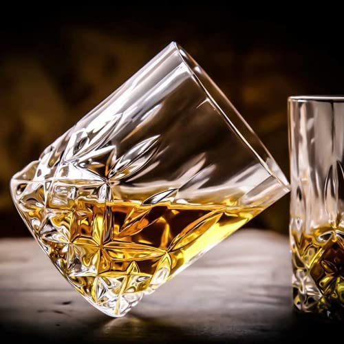 Gencywe Crystal Whiskey Glasses Set of 8(Buy 6, get 2 Free), 11 OZ Old Fashioned Whiskey Glasses, Bourbon Cocktail Rocks Glasses, Clear Bar Glasses for Drinking Scotch Vodka Tequila Rum Gift for Men