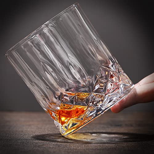 Mimorou 12 Pack Whiskey Glasses 10 oz Old Fashioned Glasses in Bar and Party Bourbon Glass, Rocks Glass, Cocktail Liquor Whiskey Lover Gift Christmas Gifts for Men, Dad, Father(Elegant)