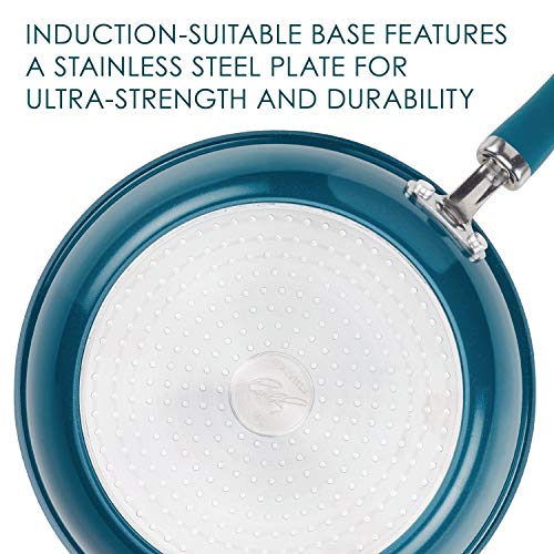 Rachael Ray Create Delicious Nonstick Saute/All Purpose Pan with Lid, 3 Quart - Teal Shimmer, teal shimmer blue
