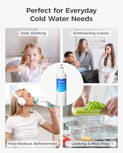 Waterdrop WD-F19C Replacement for GE® RPWFE®, RPWF (Built-in CHIP) Refrigerator Water Filter, Compatible with GFE28GYNFS, GFE28GELDS, PFE28KELDS, PFE28KYNFS, GFD28GELDS, PWE23KELDS, 2 Filters