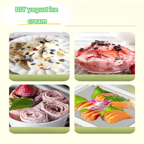 Instant Ice Cream Maker,Rolled Ice Cream Maker, Soft Serve Ice Cream maker,Perfect for Frozen Yogurt, and More! Food grade stainless steel ice cream roll machine for home us (white)