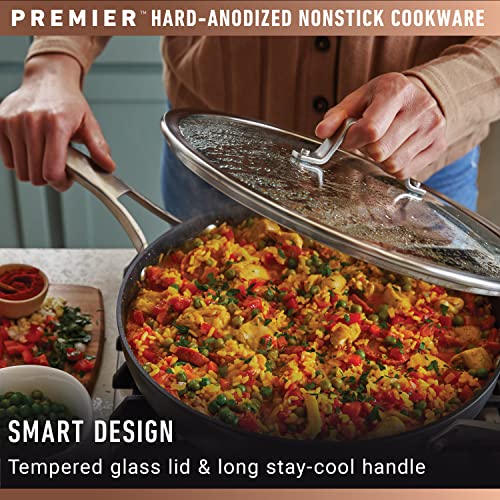 Calphalon Premier 3.5 Quart Sauce Pan with Lid, Hard-Anodized Nonstick Cookware with MineralShield Technology, Dishwasher & Oven Safe