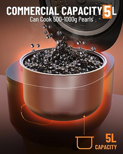 WantJoin Boba Maker Machine Commercial Boba Cooker Commercial Boba Pearl Maker for Bubble Tea Milk Tea Boba Pot for Tapioca Pearls for Restaurants Milk Tea Stores Dessert Stores Lounge Bars 110V
