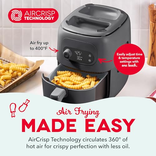 DASH Flip & Fry 2-in-1 Grill + Air Fryer, 3 QT