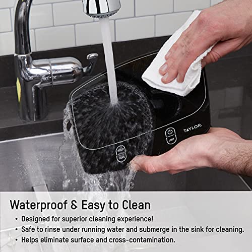 Taylor Waterproof Digital Kitchen Scale, 11 pounds, Black