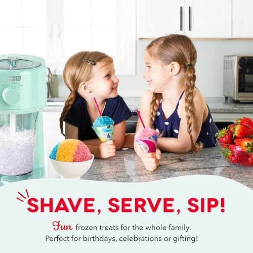 Dash Deluxe Shaved Ice & Slushy Maker - Easy-to-Use Slushy & Snow Cone Maker - Includes Serving Pitcher & Recipe Guide for Homemade Treats - Aqua