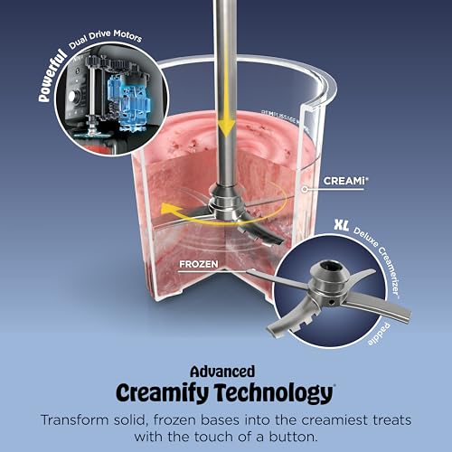 Ninja CREAMi Deluxe Ice Cream Maker | 11-in-1 Create Frozen Desserts, Sorbet, Milkshakes, Yogurt & More | Includes 2 Dishwasher Safe XL 24 Oz. Tubs with storage lids | Silver | NC501