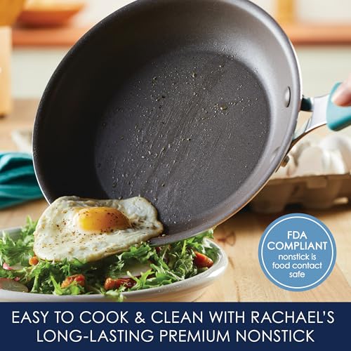 Rachael Ray Cook + Create Nonstick Frying Pan/Skillet, 8.5 Inch, Agave Blue