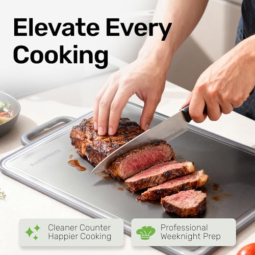 Chopzilla XL Titanium Cutting Board, Food Safe Double Sided PP and Titanium Cutting Boards for Kitchen with Etched-In Ruler for Meats, Vegetable Chopping, Dishwasher Safe - 15.75" x 10.5" (1 Pk)
