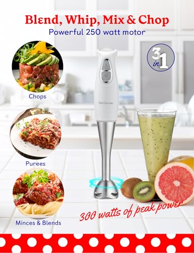 Betty Crocker 2-Speed Immersion Blender, 250 Watts, BC-4306W, White