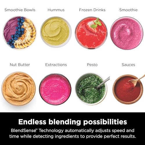 Ninja Full Size Blender I All-in-One | Best for Smoothies, Frozen Drinks, Shakes, Veggie Chopper & More | BlendSense Technology I 72 oz. Pitcher | 1800 Peak Watt | Silver | TB201