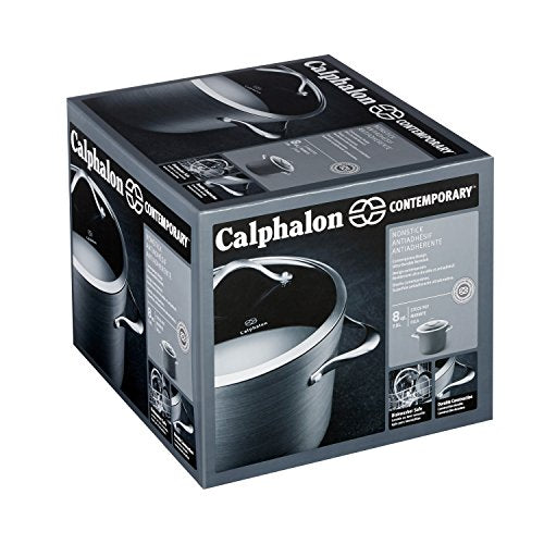 Calphalon Contemporary Hard-Anodized Aluminum Nonstick Cookware, Stock Pot, 8-quart, Black