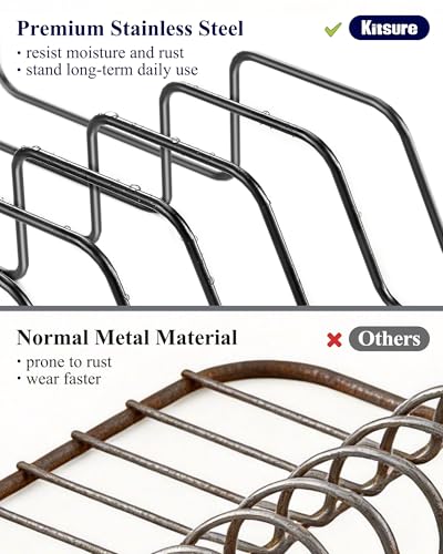 Kitsure Large Dish Drying Rack - Extendable Dish Rack, Multifunctional Dish Rack for Kitchen Counter, Anti-Rust Dish Drainers with Cutlery & Cup Holders 19.2"-26.7" L x 12.9" W, Black