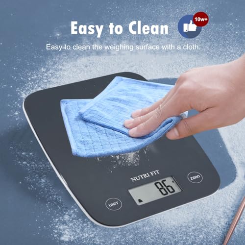 NUTRI FIT Digital Food Scale, 11lb Kitchen Scale Digital Weight, Cooking Scale for Food Ounces and Grams, 4 Units with 0.1oz/1g Precision, LCD Display with Tare Function
