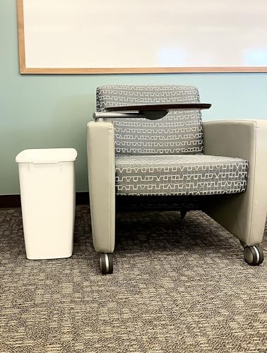 Rubbermaid Small Kitchen Bathroom Trash Can, 9 Gallons, White, Waste Basket for Under Counter/Kitchen/Office/Bedroom/Bathroom