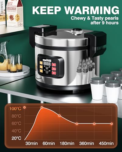WantJoin Boba Cooker - 12L Commercial Boba Maker Machine for Pearls, Bubble Tea, Suit for Restaurants, Milk Tea Stores, Dessert Stores, 1850W