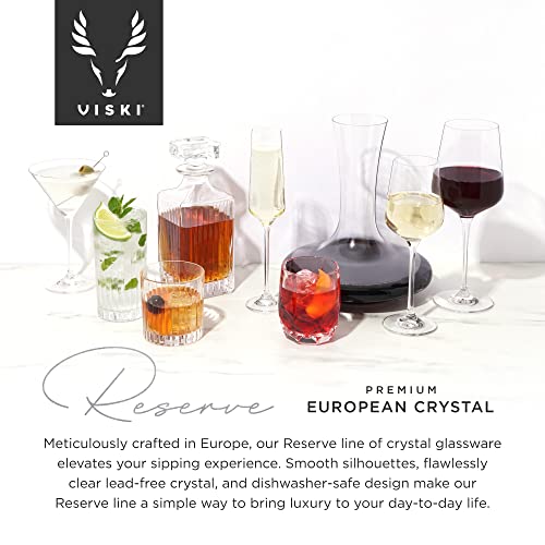 Viski Reserve Milo Crystal Highball Glasses - European Crafted Collins Glasses Set of 4-14oz Cocktail Glass for Wedding or Anniversary and Special Occasions Gift Ideas