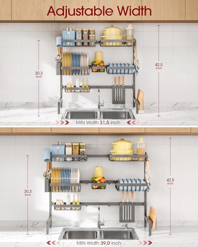 Sakugi Dish Drying Rack Over The Sink, Dish Drainer for Kitchen Counter