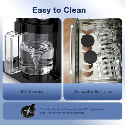 H-Duka 10-in-1 Ice Cream Maker Machine, 800W Frozen Treat Maker for Silky Gelato, Sorbet&Slushies, One-Touch Mix-In & Re-Spin for Creamy Texture, Keto & Vegan, Includes 3 Cups & Recipe Guide, Black