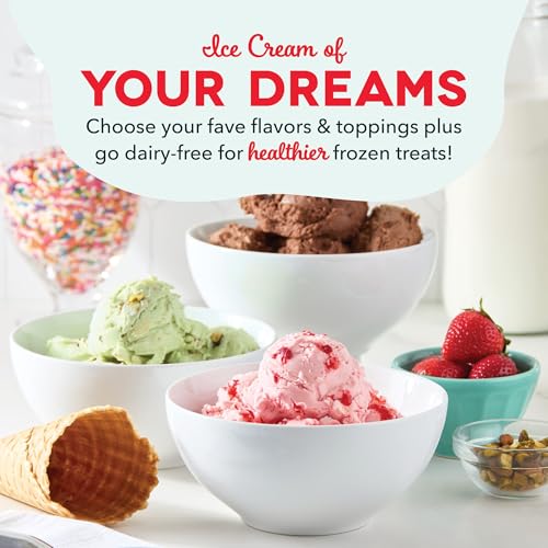 Dash Deluxe Gelato & Ice Cream Maker - HomeMade Dessert Maker with One-Touch Churning - Space-Saving Design & Easy to Clean - 2 Quarts, Aqua
