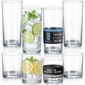 Zulay Kitchen Plastic Drinking Glasses (Set of 8) – Mixed 16oz & 12oz Acrylic Shatterproof Cups for Home, Kitchen & Outdoors – Crystal Clear Glass Look – BPA & Lead-Free – Top-Rack Dishwasher Safe