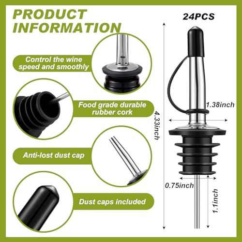 Mifoci 3 Tier Bar Glass Rimmer Bartender Tool with 12 Pcs Stainless Steel Classic Bottle Pourers, Bar Caddy with 6 Compartment, 1000 Pcs Coffee Cocktail Stirrers, 200 Napkins (Plastic)