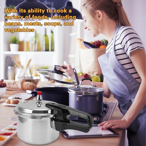 Small Pressure Cooker, Mini Aluminum Alloy Pressure Cooker with Magnetic bottom, Safety and Durable Compact Pressure Canner compatible for induction cookers and gas stoves (3L)