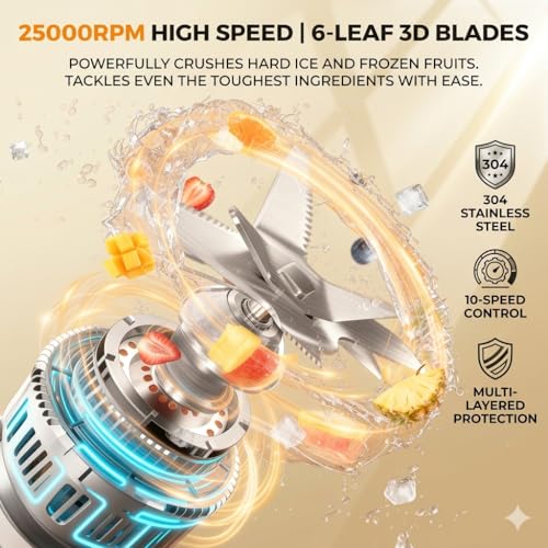 OSTBA 1600W Commercial Professional Blender for Kitchen, Heavy Duty Countertop Smoothie Blender, 68oz Large Capacity, 10-Speed Control, 6-Leaf Blades for Ice Crushing & Frozen Fruit, BPA-Free