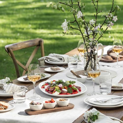 Villeroy & Boch Artesano Original 16-Piece Dinnerware Set, Service for 4, Dinner and Salad Plates, Pasta and Rice Bowls, Premium Porcelain, Made in Germany, Microwave and Dishwasher Safe, Creamy White