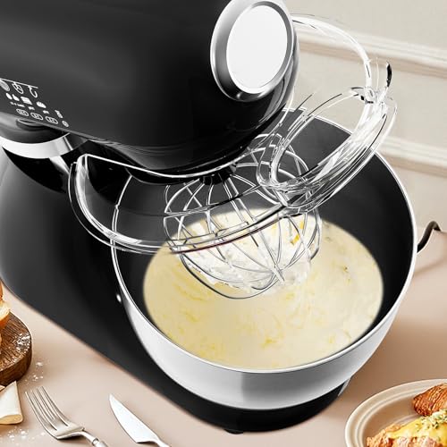 Electactic Stand Mixer With 12 Speed,5.3 Quart Electric Mixer With Tilt Head, Kitchen Mixer for Daily Use with Egg Whisk,Dough Hook,Flat Beater