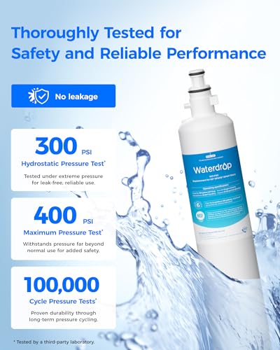 Waterdrop WD-F19C Replacement for GE® RPWFE®, RPWF (Built-in CHIP) Refrigerator Water Filter, Compatible with GFE28GYNFS, GFE28GELDS, PFE28KELDS, PFE28KYNFS, GFD28GELDS, PWE23KELDS, 2 Filters