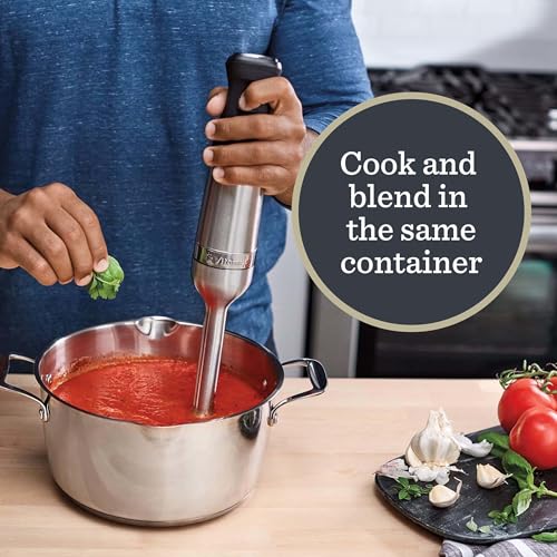 Vitamix 5-Speed Immersion Blender, Professional-Grade Hand Blender with 625-Watt Motor and Stainless-Steel Blade, Stainless Steel/Black