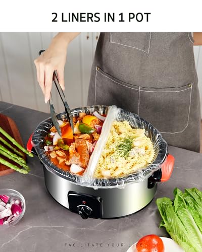 Syntus Slow Cooker Liners, 30 Count Cooking Bags Large Size Disposable Pot Liners Plastic Bags, Fit 3QT to 8QT for Slow Cooker Cooking Trays, 13"x 21", 30 Liners
