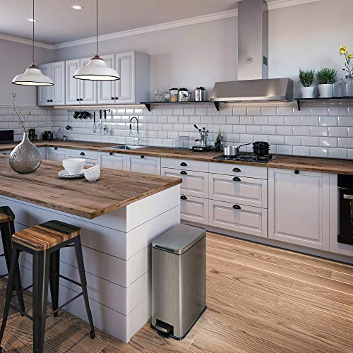 Home Zone Living 8 Gallon Kitchen Trash Can with Slim Fit Design