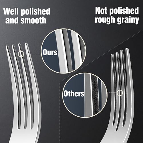 Silverware Set for 8, 40 Piece Heavy 18/10 Stainless Steel Flatware Utensils Cutlery Set, Mirror Polished knives Forks and Spoons Silverware Sets,Dishwasher Safe for Dinner Home Kitchen,Wedding Party