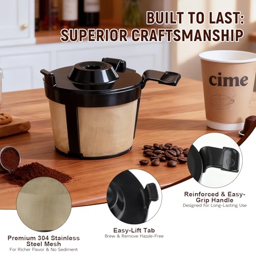 Coffee Filter, Permanent Coffee Maker Filter for Ninja PB051, PB040, PB041ST - Stainless Steel Mesh, Dishwasher Safe & Eco-Friendly
