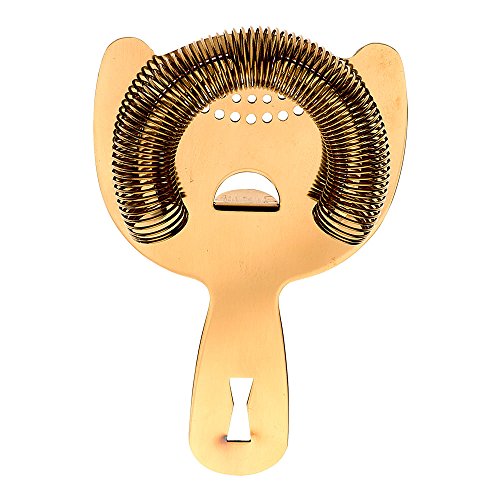 Barfly Heavy Duty Spring Bar Strainer, Gold Plated