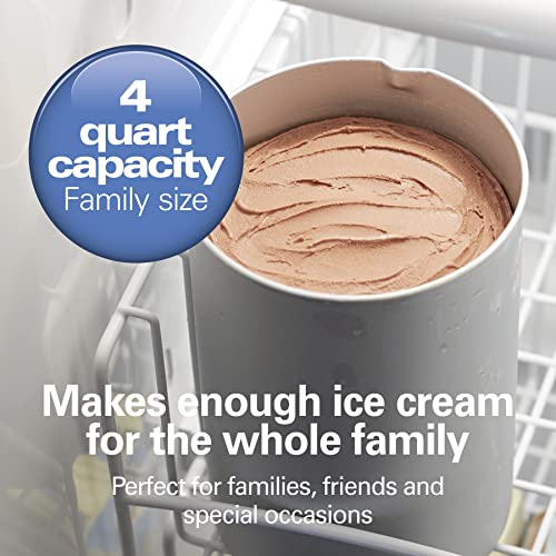 Hamilton Beach Electric Automatic Ice Cream Maker & Frozen Yogurt Machine, Makes Custard, Sorbet, Gelato and Sherbet, 4 Quart, White (68330N)