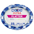 Dixie Ultra Disposable Paper Platters, 10" x 12.5", 25 Count – Durable, Sturdy Design