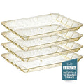 Posh Setting - Glitter Gold Serving Trays for Party, 9x13 Plastic Platters & Food Trays