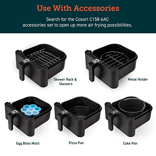 Cosori Air Fryer Accessories, Replacement 5.8QT Original Basket For Cosori CP358-AF, CS358-AF Air Fryers, Non-Stick, Dishwasher-Safe, CAF-P582B