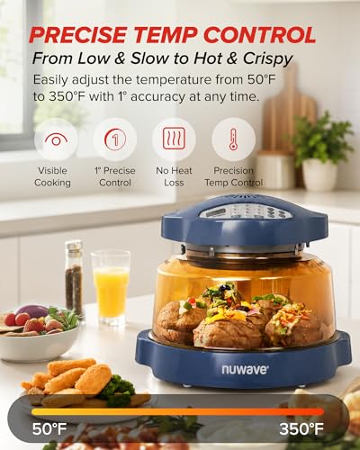 Nuwave Pro Plus 2 Air Fryer Oven, Infrared Countertop Convection, No Defrost No Preheat, Triple Combo Heating, 10-in-1 Multicooker, PFAS & BPA Free, 10LB Capacity, Dishwasher Safe Parts, 20660V03U