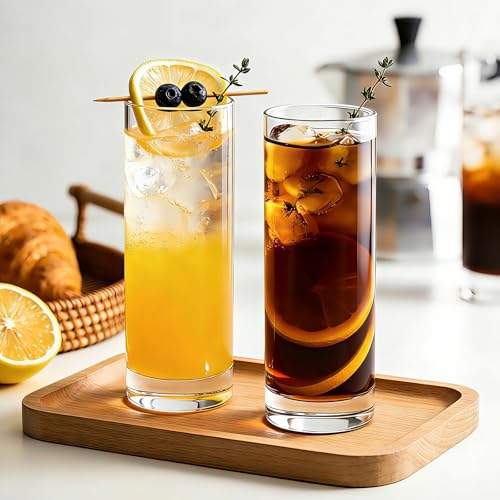 Cadamada Premium Highball 10oz Drinking Glasses,Highball Glasses,Cocktail Glasses,Set of 12 Clear Small Vases,Bar Glassware for Mojito, Whiskey, Cocktail