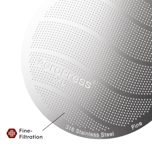 AeroPress XL 316 Stainless Steel Reusable Filter, Durable Metal Coffee Filter, Sustainable, Eco-Friendly, Travel-Friendly, Fits XL Size AeroPress Manual Coffee Makers
