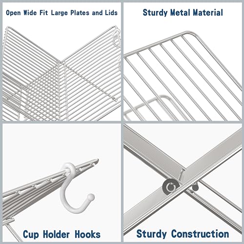 Simple Houseware Collapsible Dish Drying Rack, Chrome