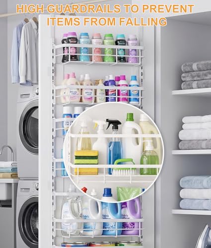 Apinol 8-Tier Over The Door Organizer Metal Hanging Spice Rack, White