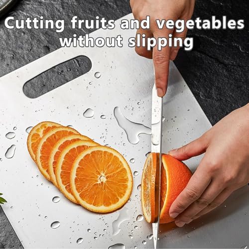 UFJEG Titanium Cutting Board, 3 PCS Titanium Cutting Boards for Kitchen, Non Toxic, Double-Sided Food Grade Chopping Board for Outdoor Camping(15.6" x 11", 13" x 9.3", 11.8" x 7.8")